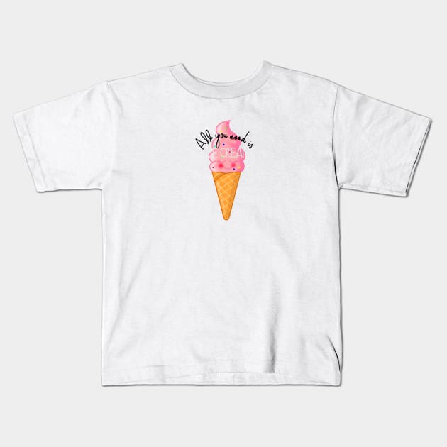 ICE CREAM CONE Kids T-Shirt by MAYRAREINART